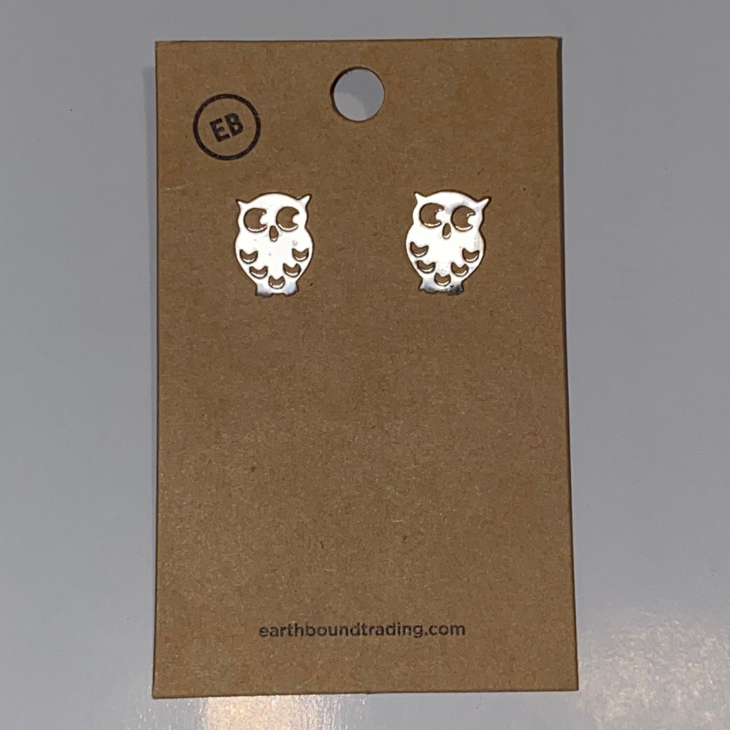 Earthbound Trading Silver Owl Earrings 30$